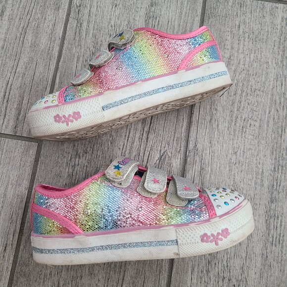 S Sport by Skechers light up sneakers rainbow glitter pink girls size 11 - Picture 9 of 14